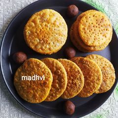 A picture of Kharpudi Puri or Pudi stuffed with sweet fragrant besan.