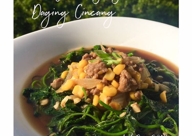 Resep Tumis Bayam Jagung Daging Cincang🥗 yang Enak Banget