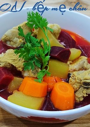 Hình của món Canh sườn non hầm củ.