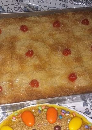 صورة لوصفة بسبوسة بالقطايف 🍒🧃 ولا اروع 👌