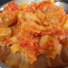 A picture of Potato and kamal kakdi veg.