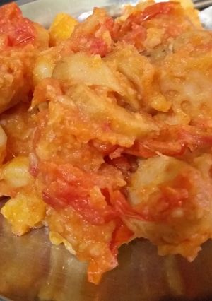 A picture of Potato and kamal kakdi veg.