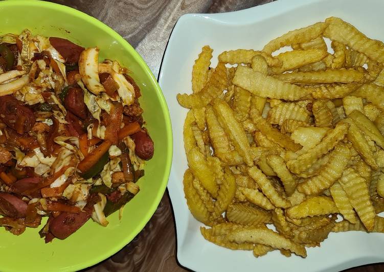 Recipe of Any-night-of-the-week Chips and sausage