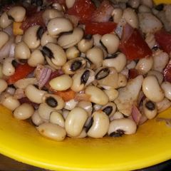 A picture of Black eyed peas chat (Rajma chat).