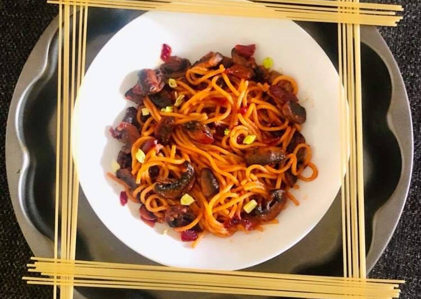 Chilli Garlic Mushroom Spaghetti