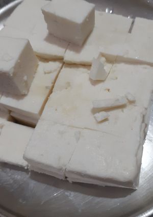 A picture of Homemade paneer.