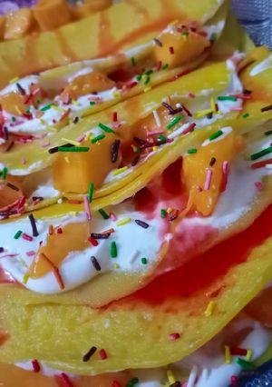 A picture of Mango🥭pancake/Crepes😋.
