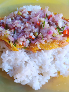 Foto resep Telur dadar sambal matah sederhana #weekendchallenge