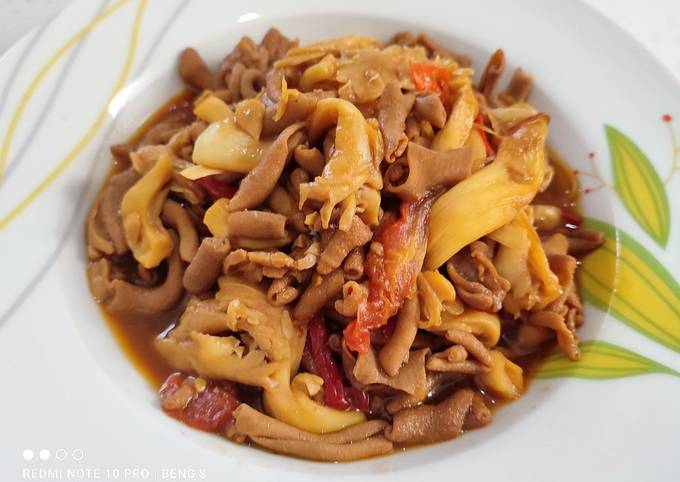 Foto resep Tumis Jamur Usus Masak Kecap