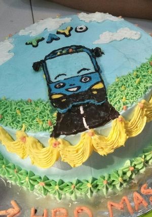 Foto resep Kue ulang tahun basecake bolu biasa