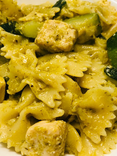 A picture of Zucchini Chicken Pesto Pasta.
