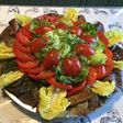 Salade de laitue rouge aux tomates,concombre et persil