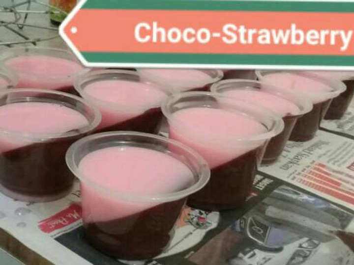 Cara Gampang Membuat Choco Milk Strawberry Silky Pudding Anti Gagal