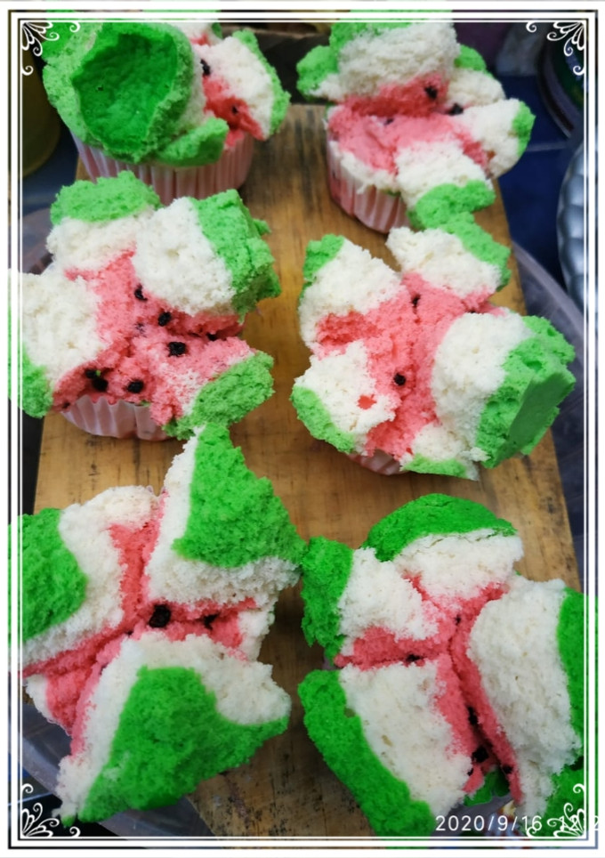 Foto resep Bolu Kukus semangka