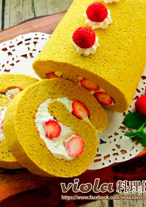 抹茶草莓蛋糕捲「一起吃有機」 的食譜成品照片