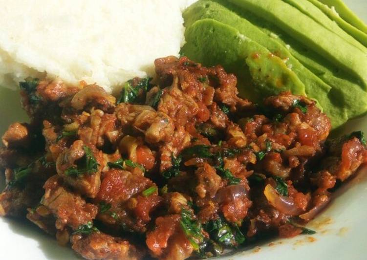 Wet fry meat with ugali and avocado&hellip;#authourmarathon