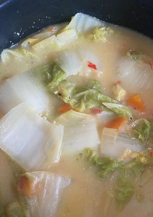 Foto resep 6. Sawi putih masak santan
