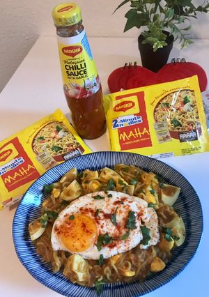 A picture of Egg Masala Maggi.