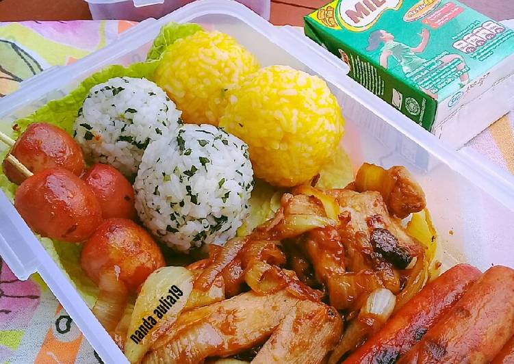 Nasi kepal sayur pelangi🌈