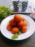 Corn cheese stuffed flattened rice balls