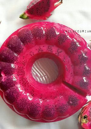 Foto resep Puding buah naga merah