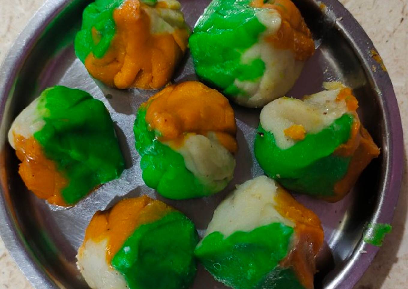 Tricolour modak...on occasion of independence day 🇮🇳🇮🇳