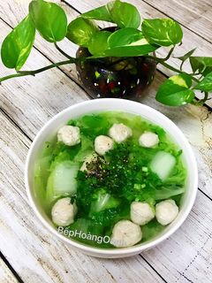 Hình của món Canh Cải Dúng Nấu Mọc.