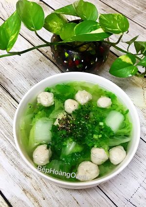 Hình của món Canh Cải Dúng Nấu Mọc.