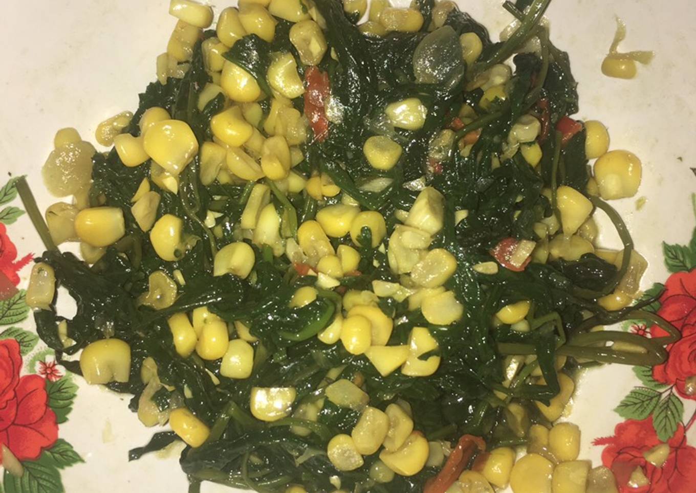 Oseng kangkung jagung manis