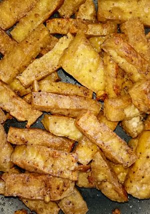 Hình của món Đậu miếng ram khô chay.