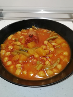 Una foto de Potaje de habichuelas verdes y calabaza