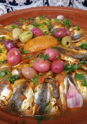 صورة لوصفة طاجين الروز والسردين