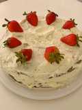 Bizcochuelo de frutillas con crema