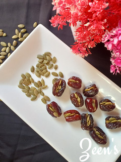A picture of Dates and Pumpkin Seeds.
