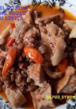 Foto resep Sambel goreng kacang tholo tahu krecek