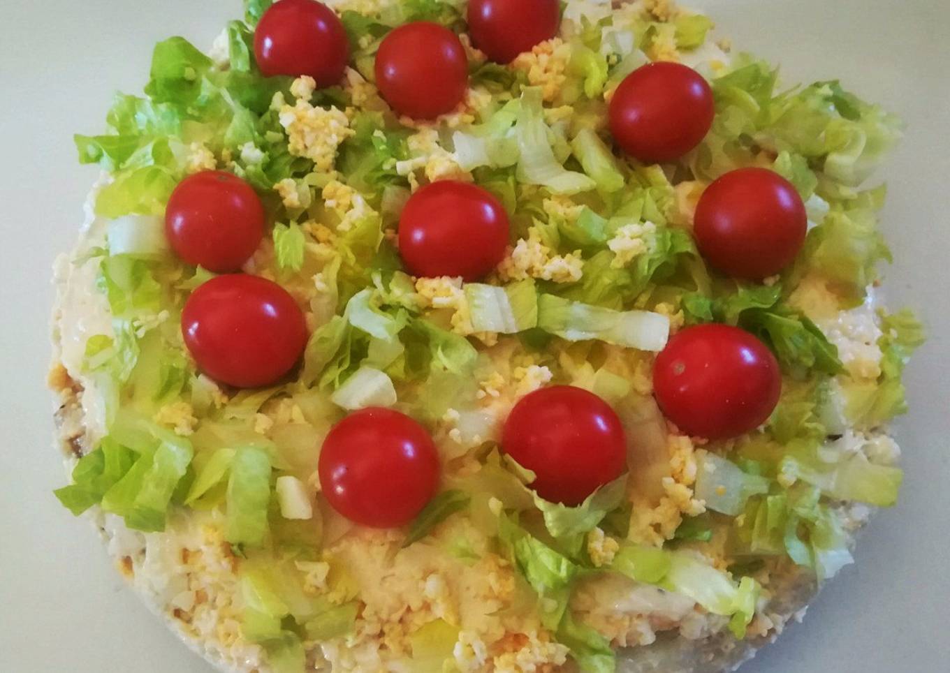 Tarta salada de pollo