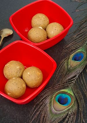 A picture of Sattu laddu/ Sattu laddu in 5 minutes /regional and rustic Bihari sattu laddu without cooking.