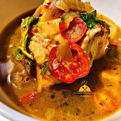 Fish pepper soup with potatoes and tomatoes A picture of Fish pepper soup with potatoes and tomatoes.