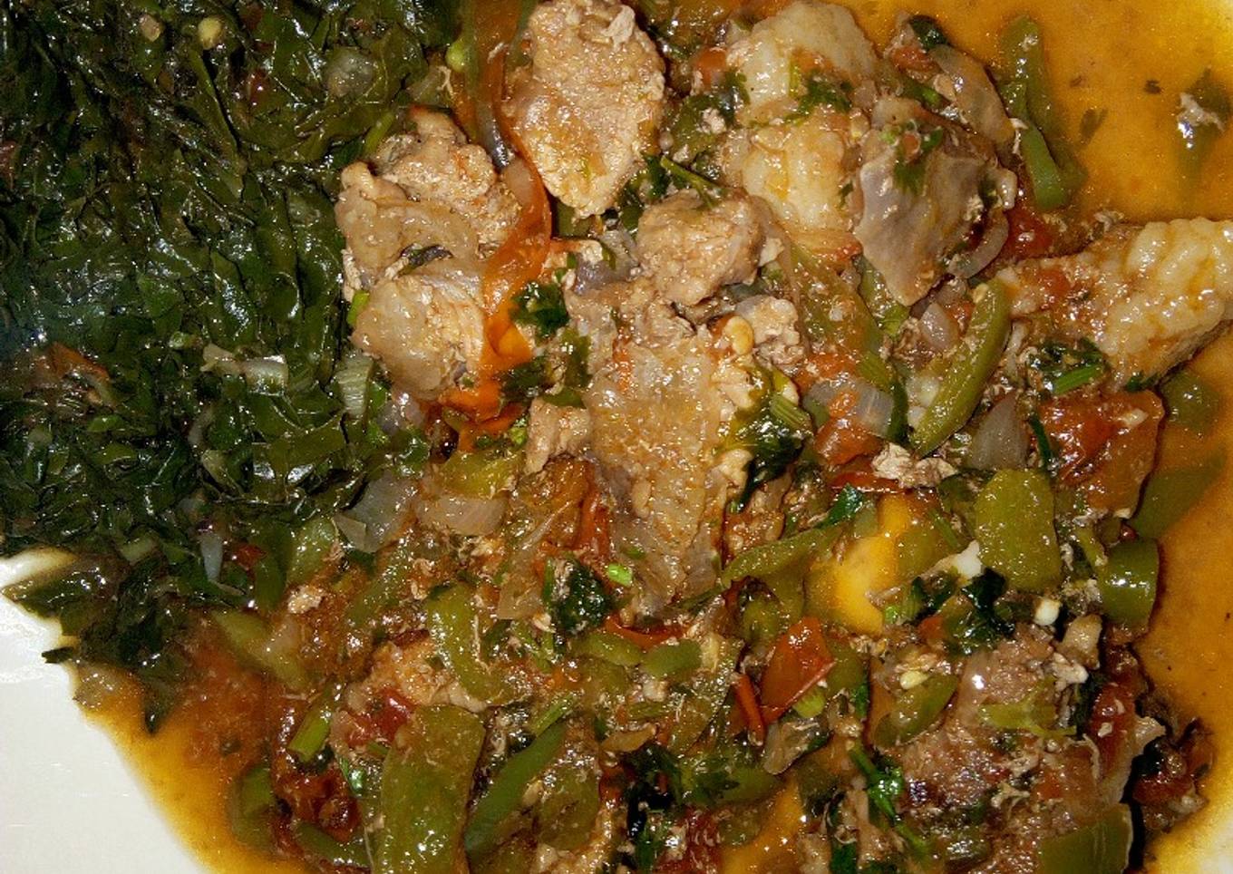 Beef stew and Spinach