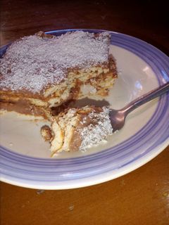 صورة لوصفة تحلية باردة بالقاطو والشوكولاطة 😋🥧