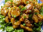 Una foto de pollo a la naranja