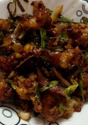 A picture of Chilli cauliflower fry.