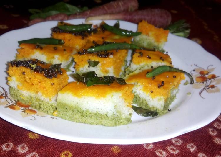 Tricolour dhokla
