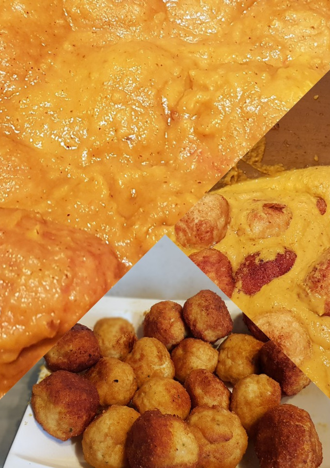 Una foto de Albóndigas de pollo con salsa de verduras sin gluten Thermomix