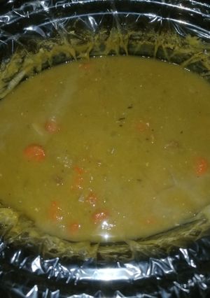 A picture of Crockpot split pea soup.