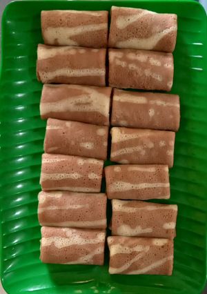 Foto resep Dadar Gulung Cokelat Isi Vla Vanila
