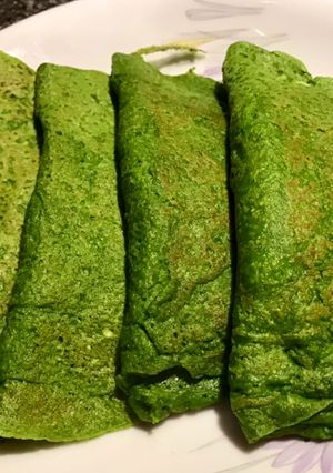 Una foto de Panqueques de Espinaca y avena