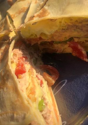 Une photo de Gateau de crêpes salées