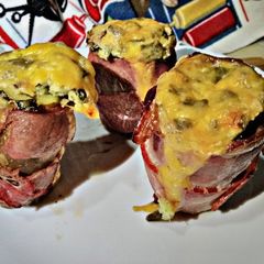 A picture of Grilled cheesy potato volcano#allstarscontest.