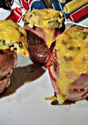 A picture of Grilled cheesy potato volcano#allstarscontest.